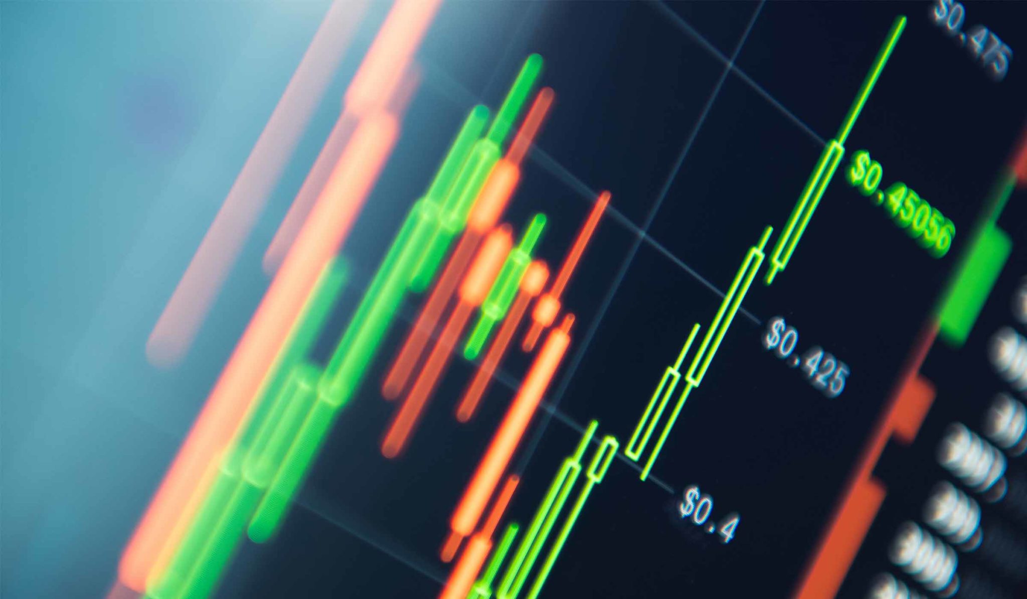 Stock market chart on a trading screen