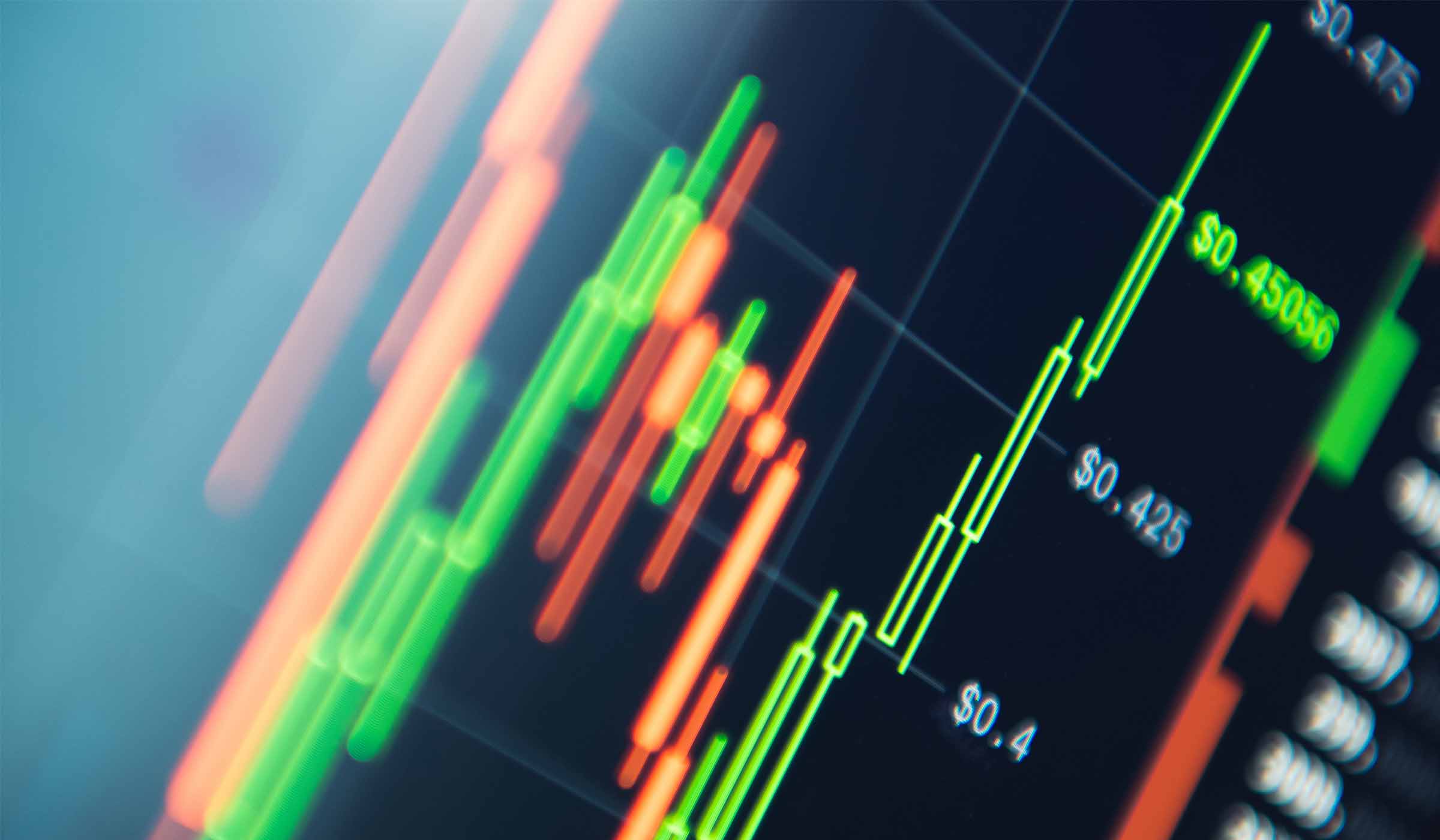 Stock market chart on a trading screen